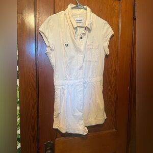 Urban Outfitters Tan Knockout Corduroy Romper Button Front Large